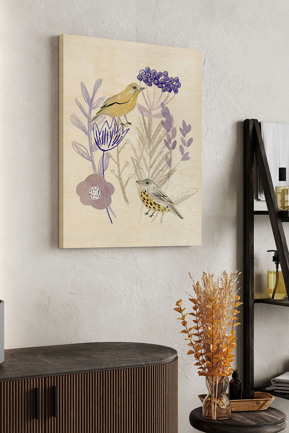 Meander in Violet I Wood Art Print - Oakavia