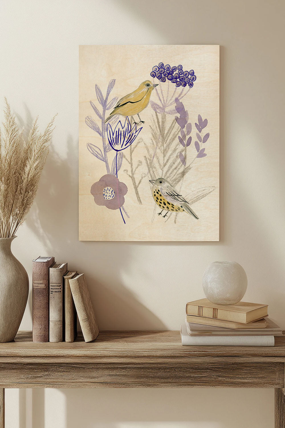 Meander in Violet I Wood Art Print - Oakavia