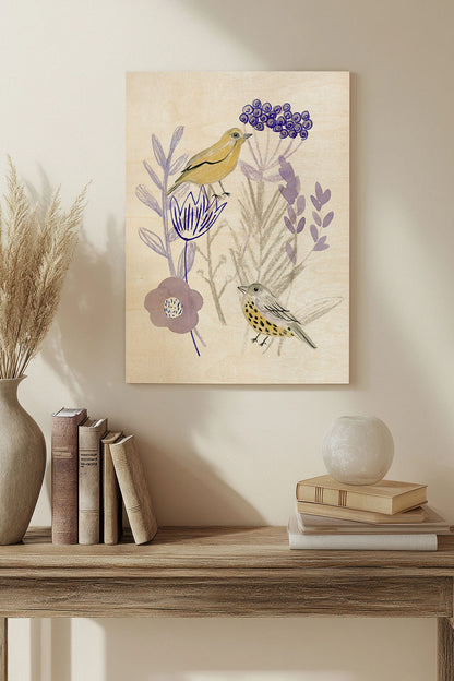 Meander in Violet I Wood Art Print - Oakavia