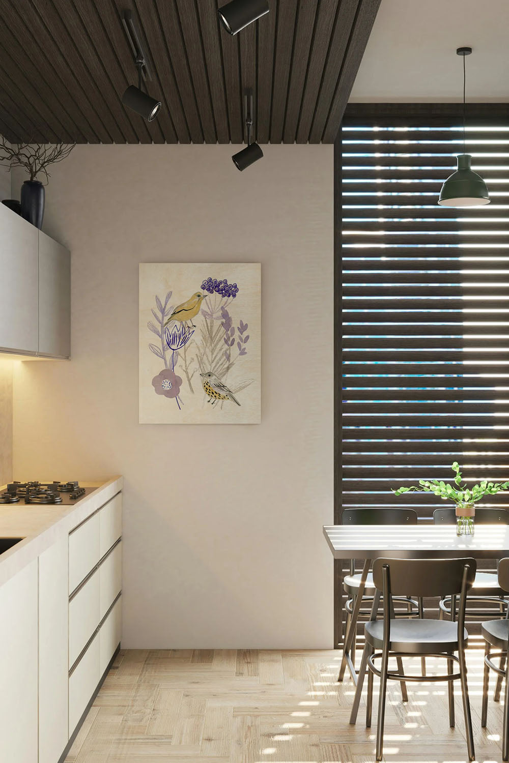 Meander in Violet I Wood Art Print - Oakavia