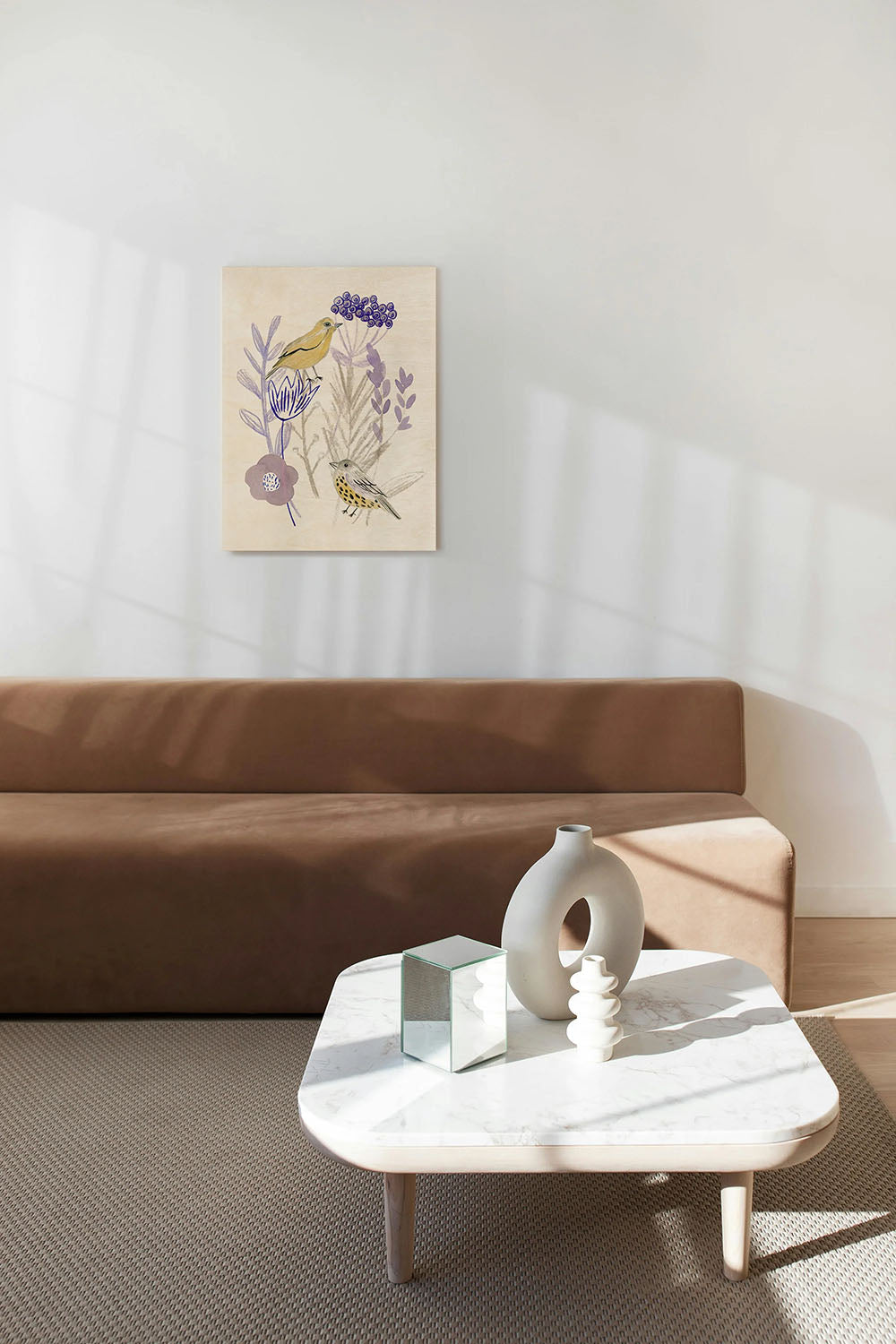 Meander in Violet I Wood Art Print - Oakavia