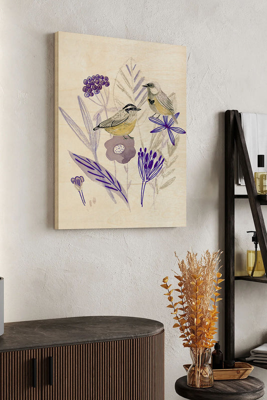 Meander in Violet II Wood Art Print - Oakavia