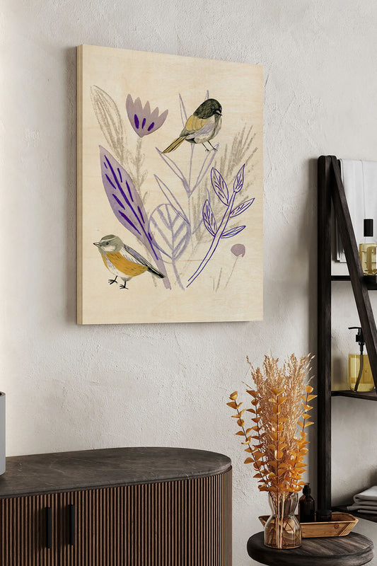 Meander in Violet III Wood Art Print - Oakavia