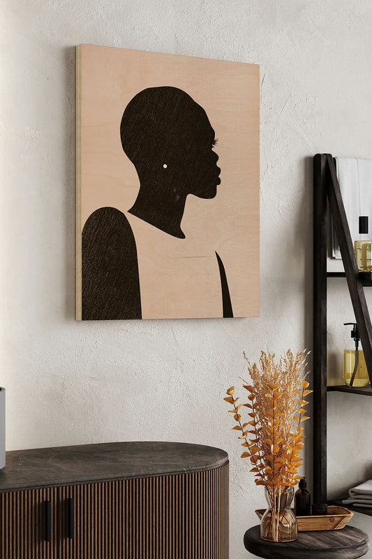 Pink Silhouette II Wood Art Print - Oakavia