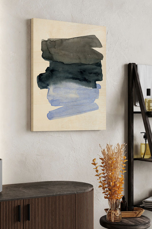 Blue Passages I Wood Art Print - Oakavia