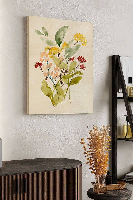 Spring Sprigs I Wood Art Print - Oakavia