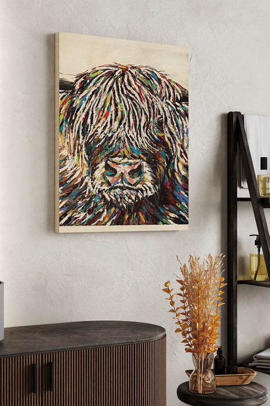 Woolly Highland II Wood Art Print - Oakavia