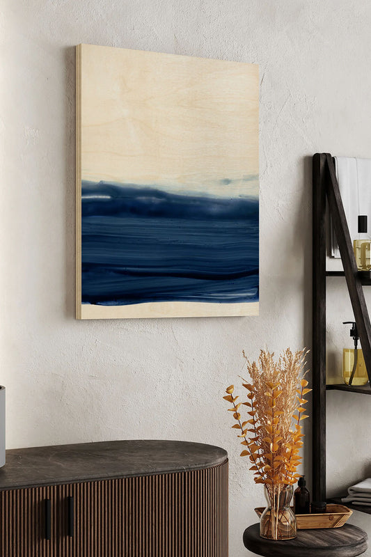 Ocean Brushstrokes I Wood Art Print - Oakavia
