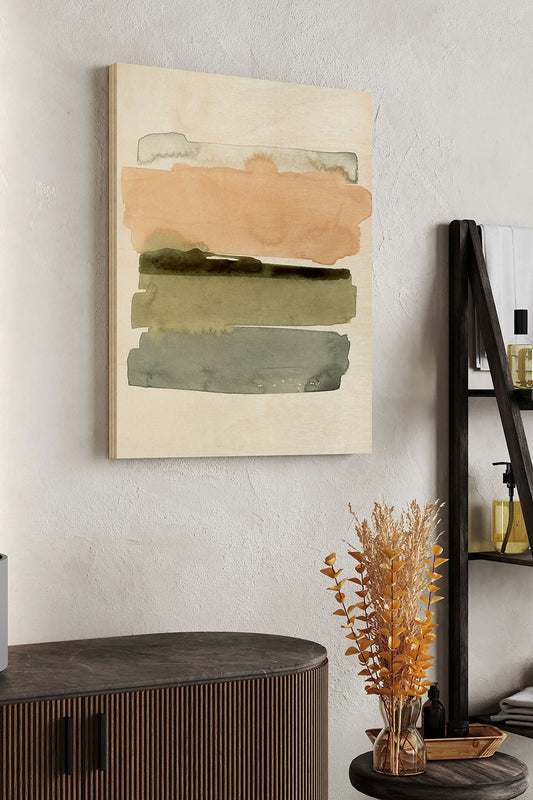 Peachy Horizon I Wood Art Print - Oakavia