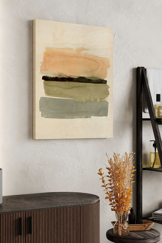 Peachy Horizon II Wood Art Print - Oakavia