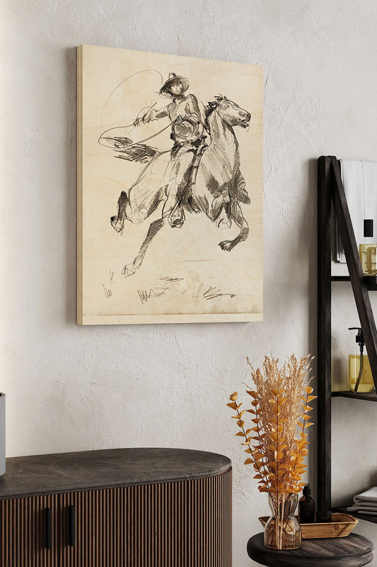 King of the Rodeo I Wood Art Print - Oakavia