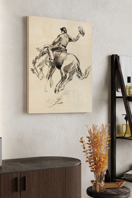 King of the Rodeo II Wood Art Print - Oakavia