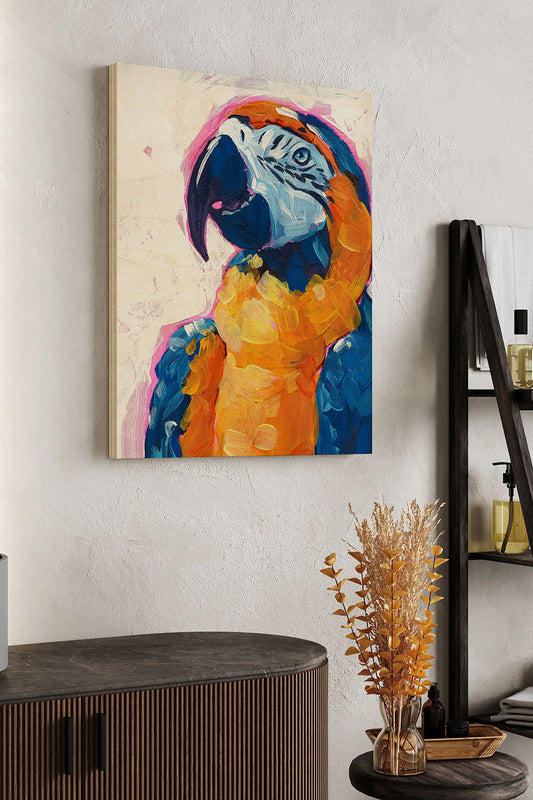 Pop Art Parrot I Wood Art Print - Oakavia