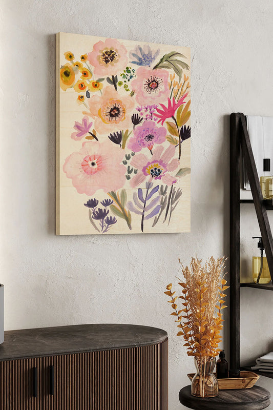 Flower Posy V Wood Art Print - Oakavia