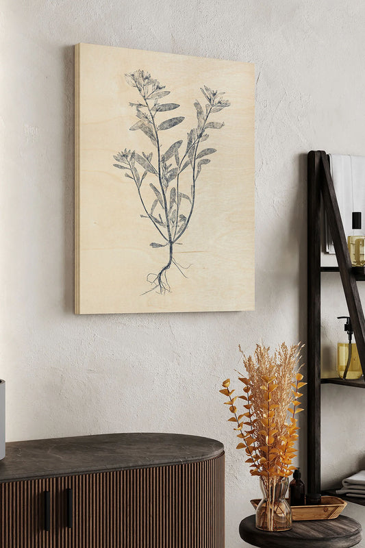 Navy Botanicals II Wood Art Print - Oakavia