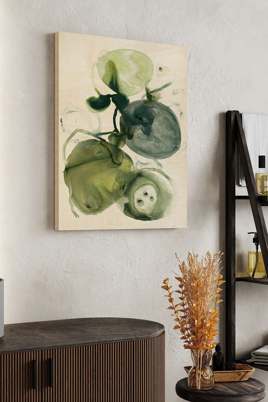 Orbital Lichen I Wood Art Print - Oakavia