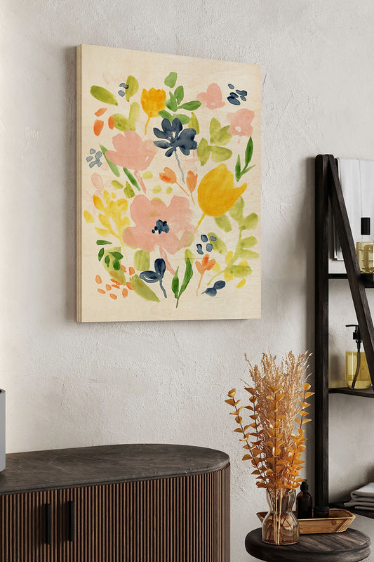 Meadow Potpourri I Wood Art Print - Oakavia
