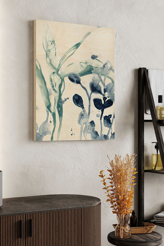 Blue Kelp I Wood Art Print - Oakavia