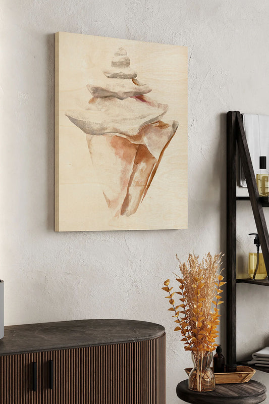Seashell III Wood Art Print - Oakavia