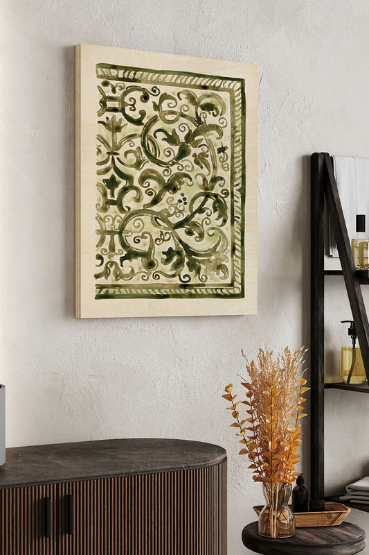 Sage Panel Motif II Wood Art Print - Oakavia