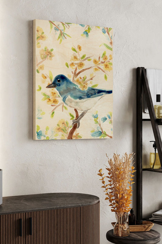 Springtime Songbirds Collection B Wood Art Print - Oakavia