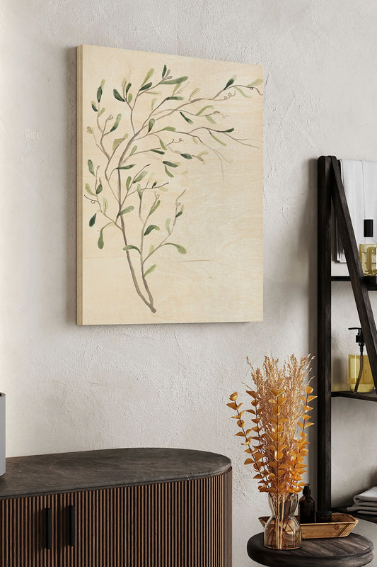 Spindle Sprig II Wood Art Print - Oakavia