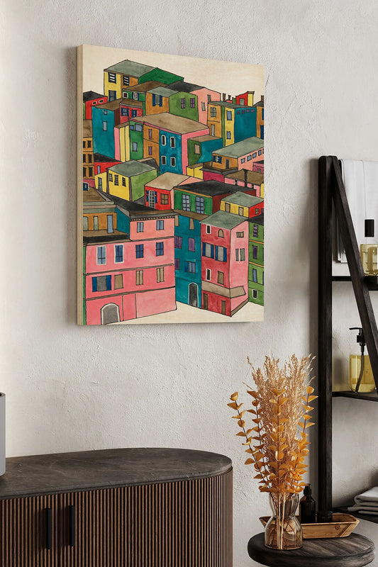 Colorful City I Wood Art Print - Oakavia