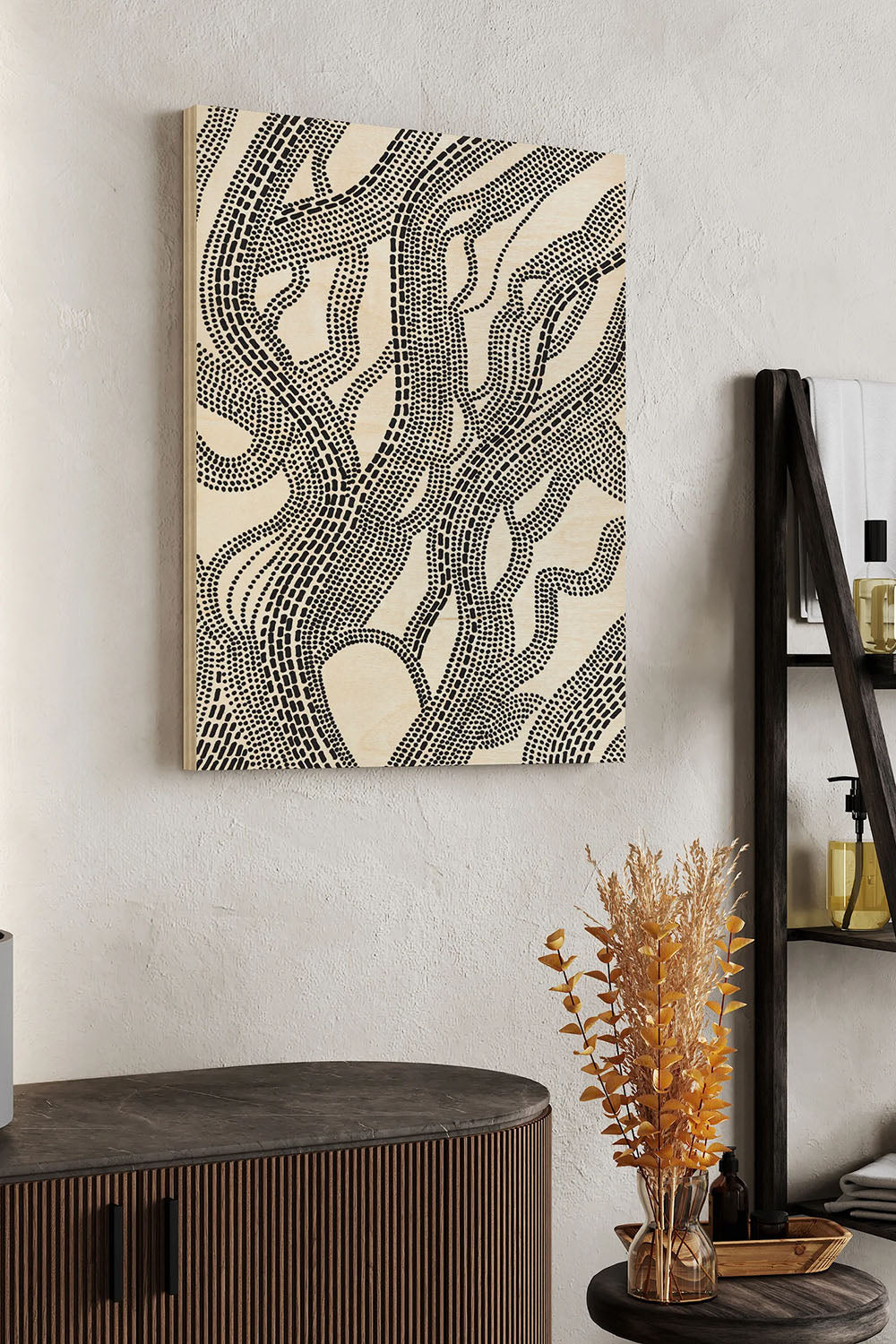 Dots and Dashes I Wood Art Print - Oakavia