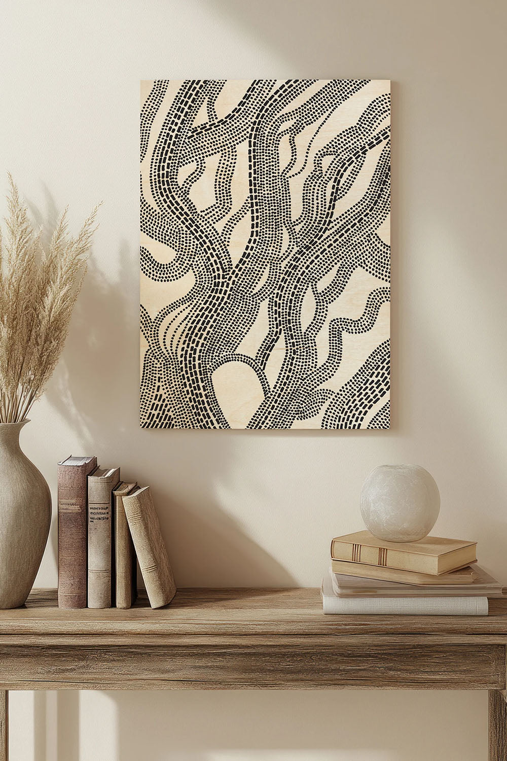 Dots and Dashes I Wood Art Print - Oakavia