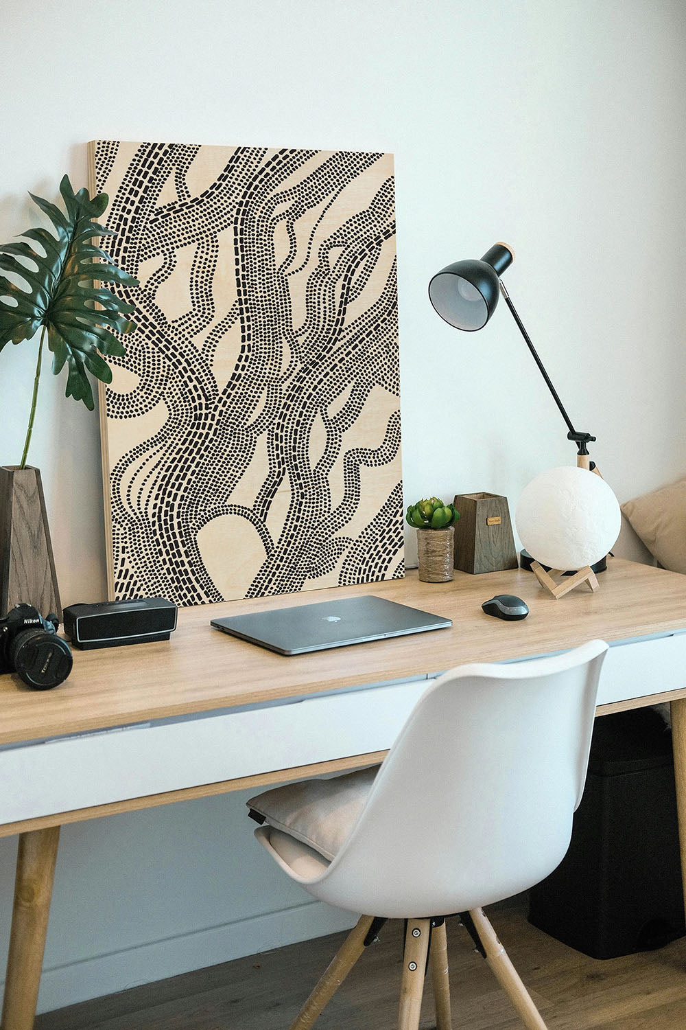 Dots and Dashes I Wood Art Print - Oakavia