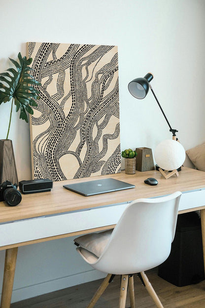 Dots and Dashes I Wood Art Print - Oakavia