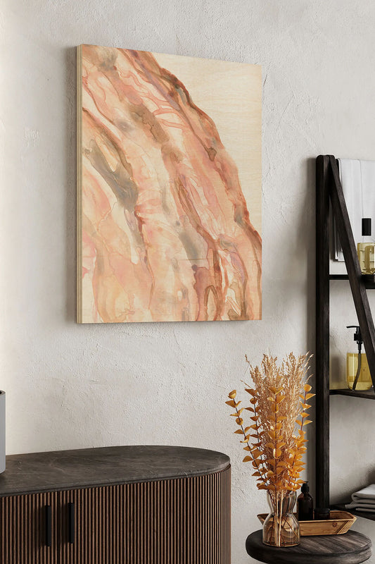 Rose Quartz I Wood Art Print - Oakavia