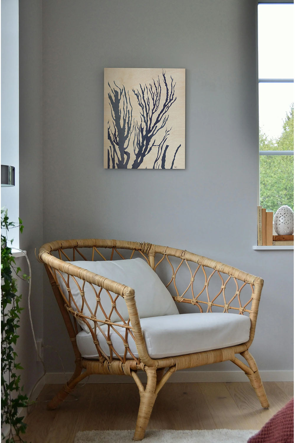 Seaweed 3 Blue Large Wood Art Print - Oakavia