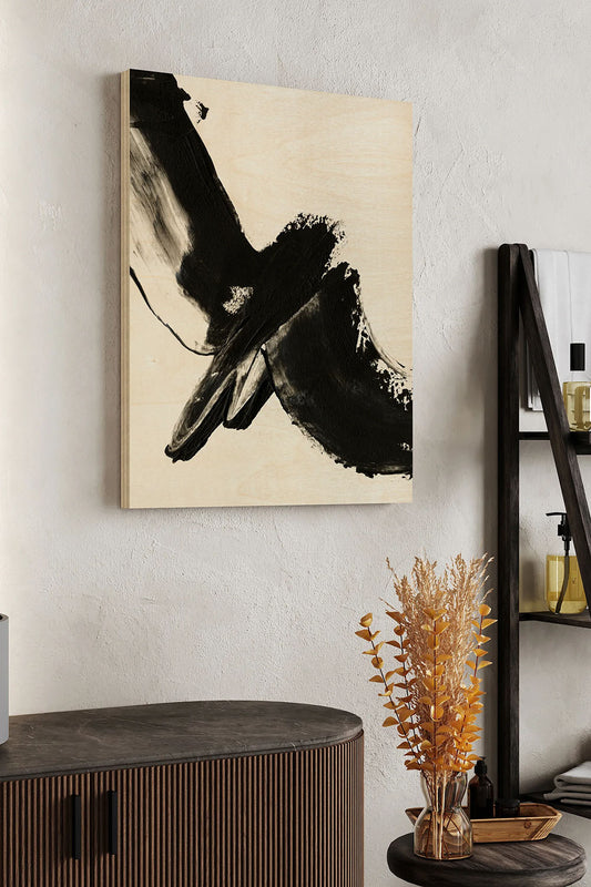 Black Expression I Wood Art Print - Oakavia