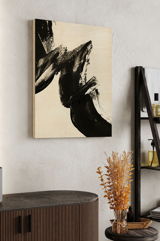 Black Expression II Wood Art Print - Oakavia