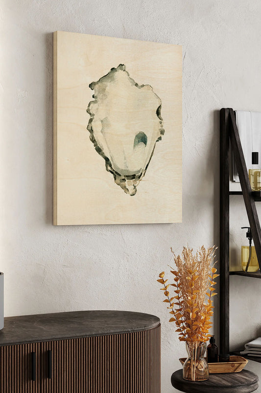 Neutral Oyster Study IV Wood Art Print - Oakavia