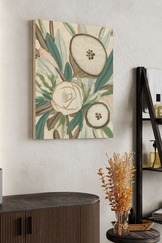Sage Bouquet I Wood Art Print - Oakavia