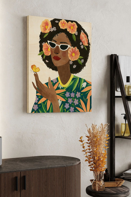 Butterfly Kiss I Wood Art Print - Oakavia