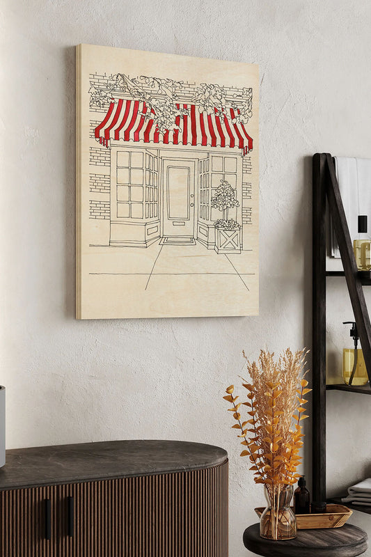 Striped Awning VI Wood Art Print - Oakavia