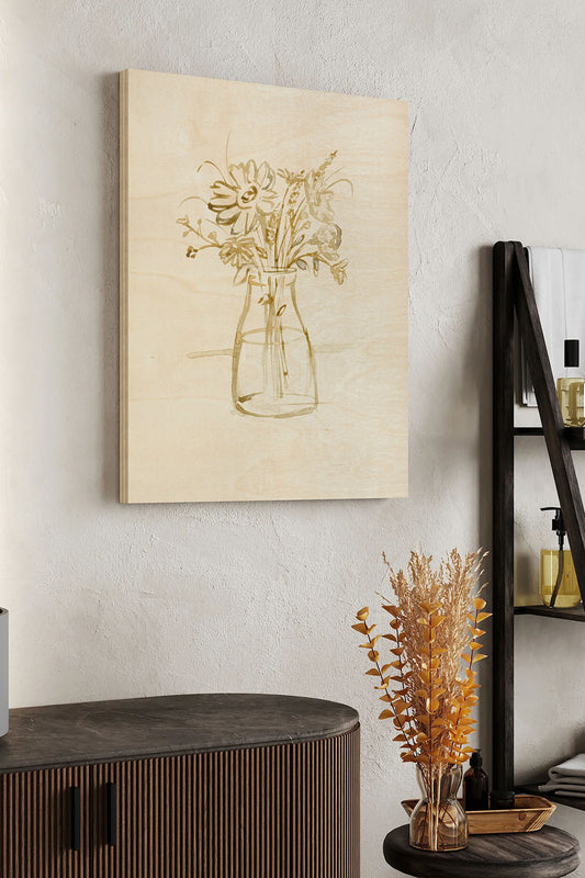Faded Flower Arrangment IV Wood Art Print - Oakavia