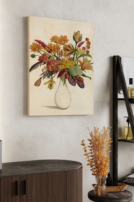 End of Season Bouquet I Wood Art Print - Oakavia