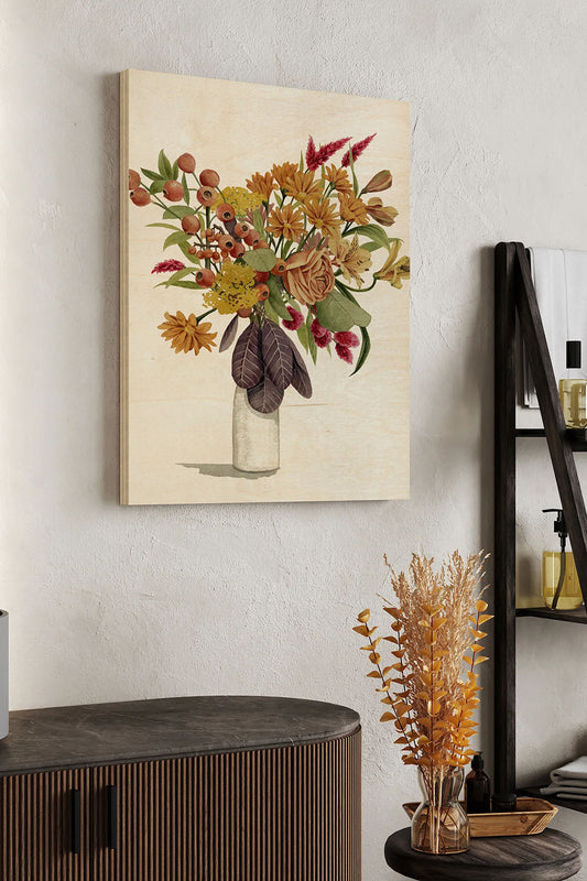End of Season Bouquet II Wood Art Print - Oakavia
