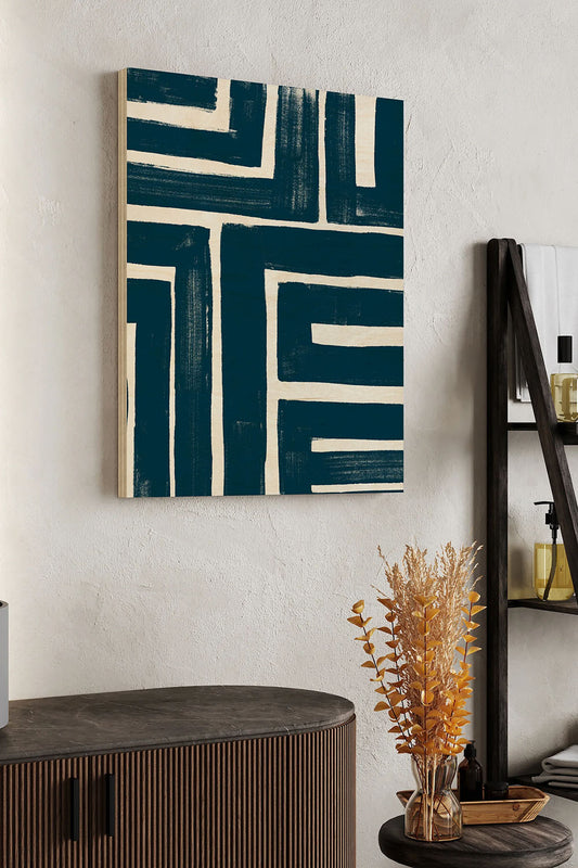 Monochrome Signals V Wood Art Print - Oakavia