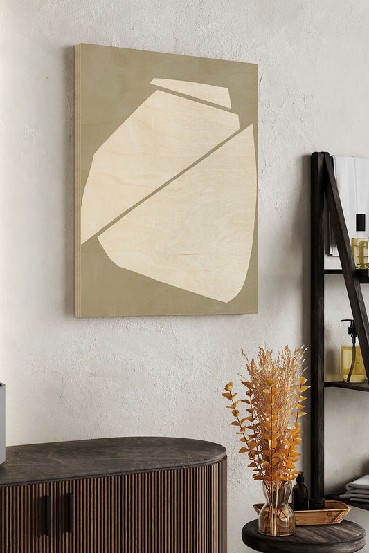 Neutral Wedge II Wood Art Print - Oakavia