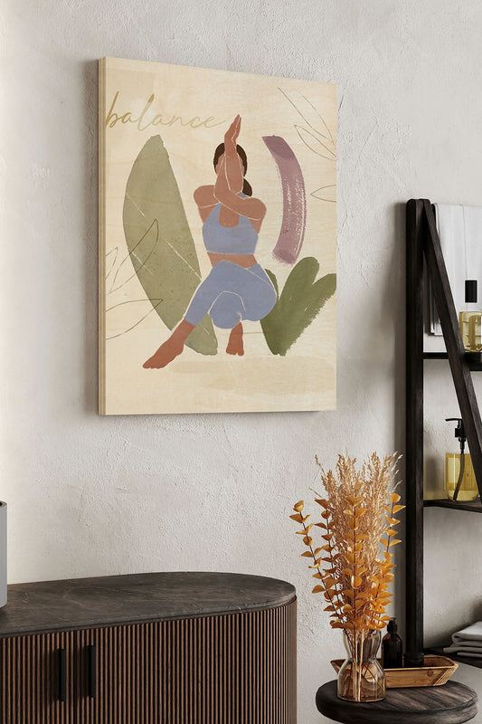 Yoga Practice II Wood Art Print - Oakavia