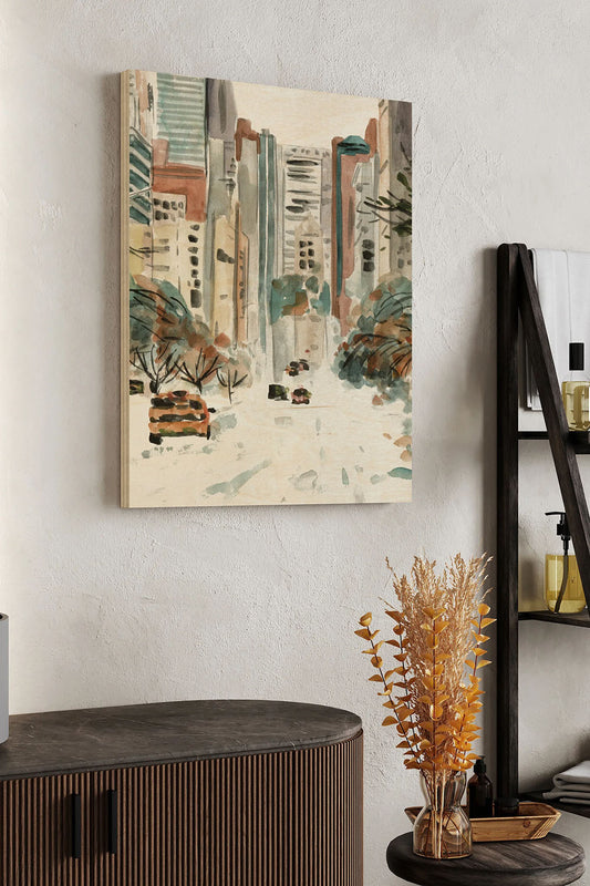 Winter Road III Wood Art Print - Oakavia