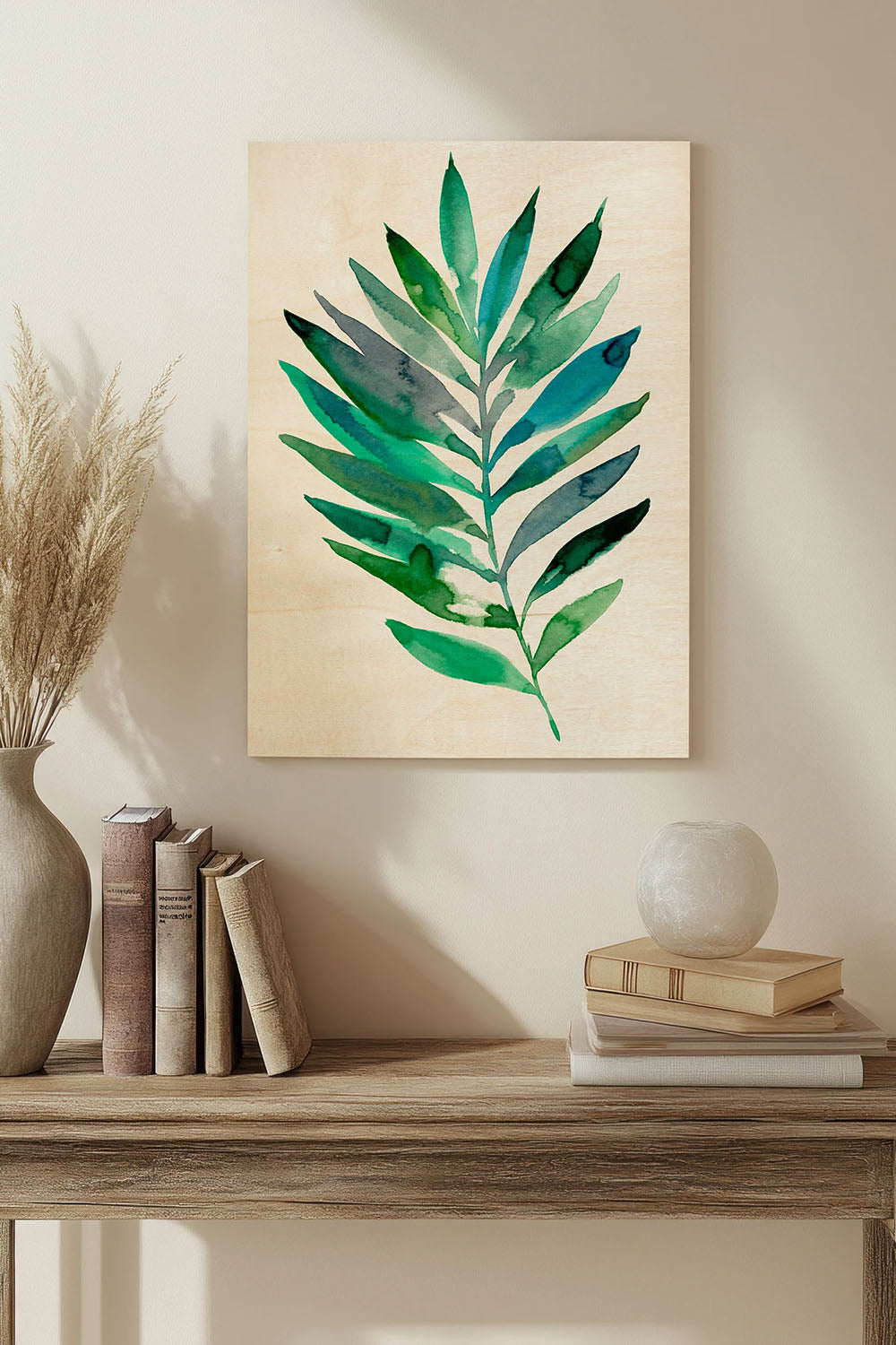 Palm Frond Flow III Wood Art Print - Oakavia