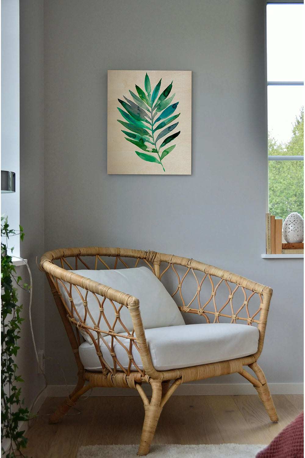 Palm Frond Flow III Wood Art Print - Oakavia