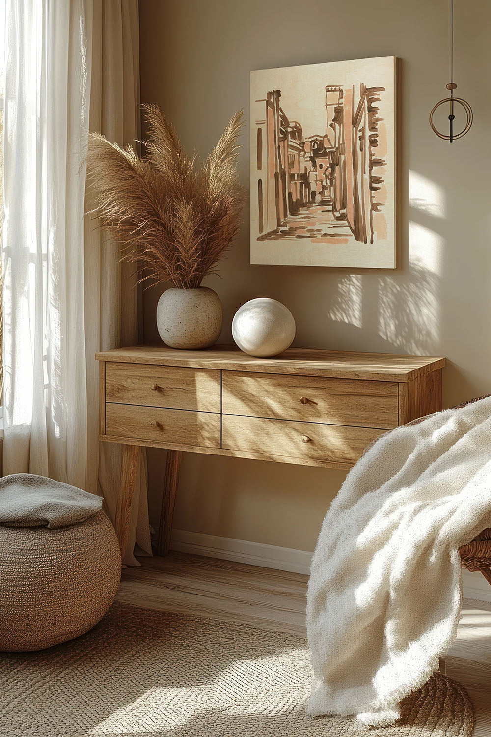 Blush Architecture Study VI Wood Art Print - Oakavia