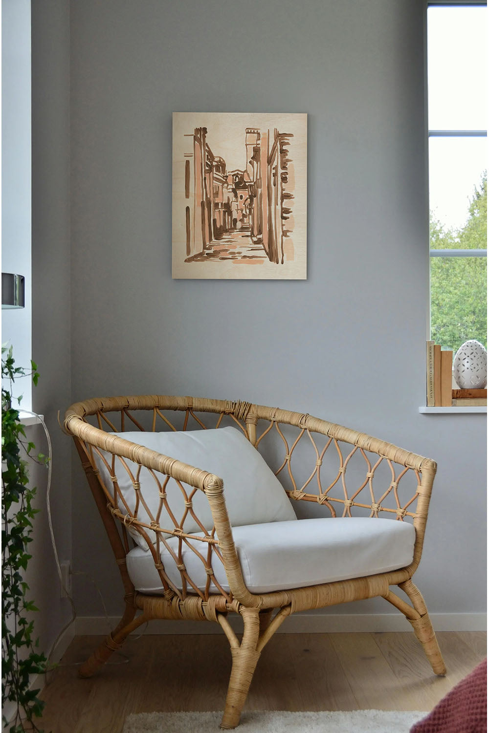 Blush Architecture Study VI Wood Art Print - Oakavia
